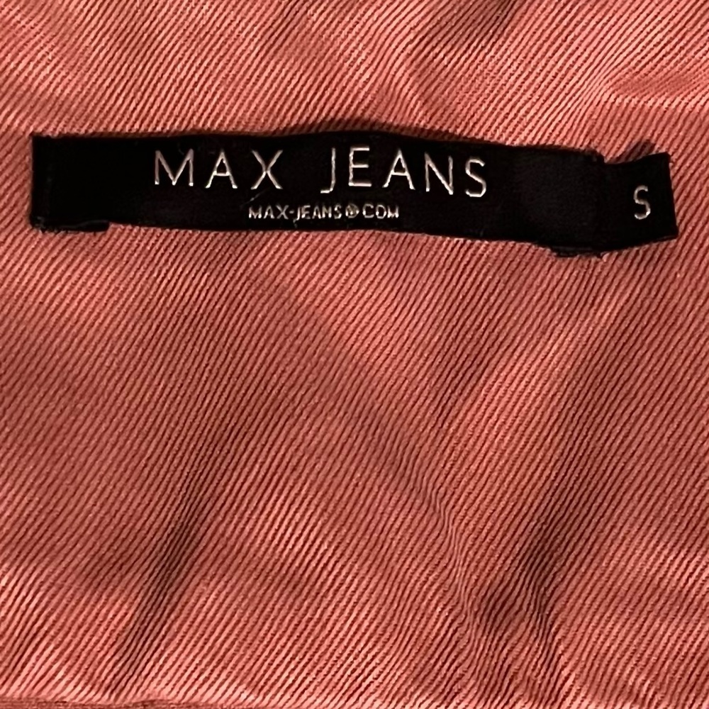 Max Jeans Military Utility Vest Drawstring 4 Front Pockets Dusty Rose Size Small - Picture 12 of 16